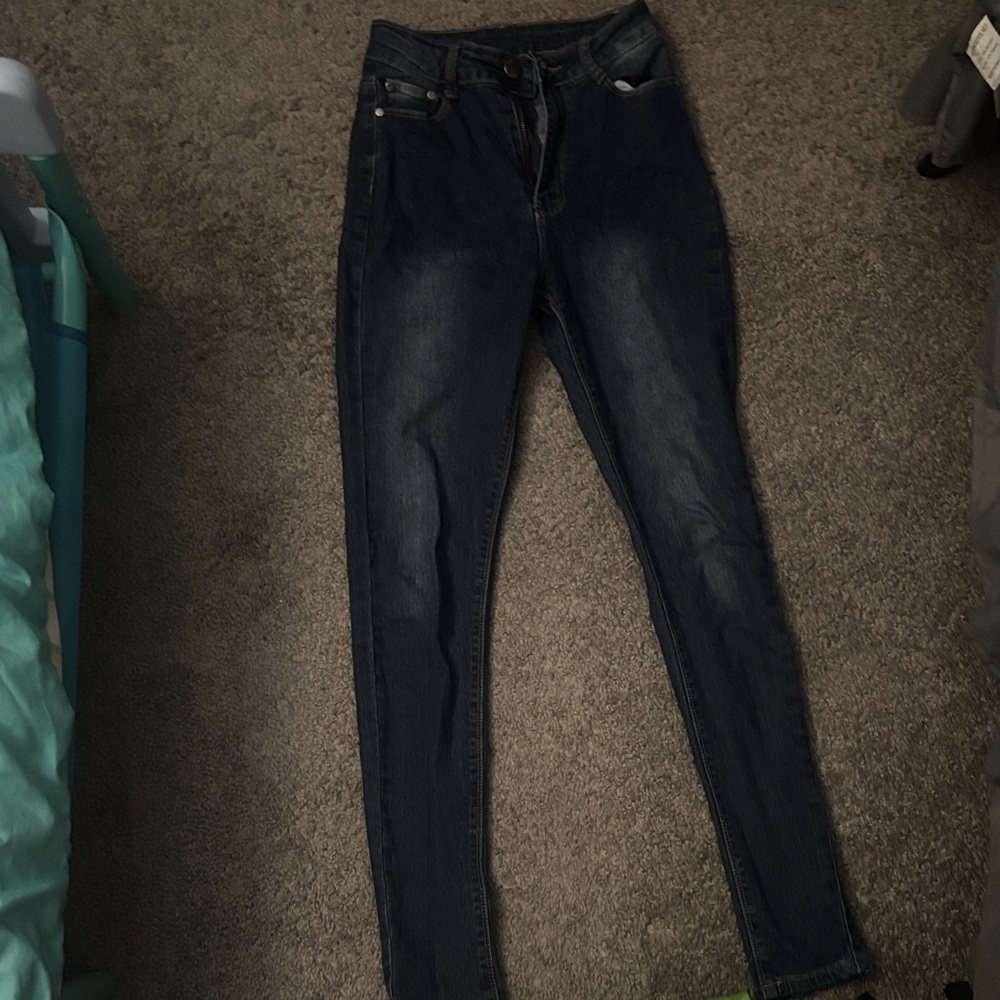 Fashion Nova Dark Blue Skinny Jeans